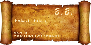 Bodosi Betta névjegykártya